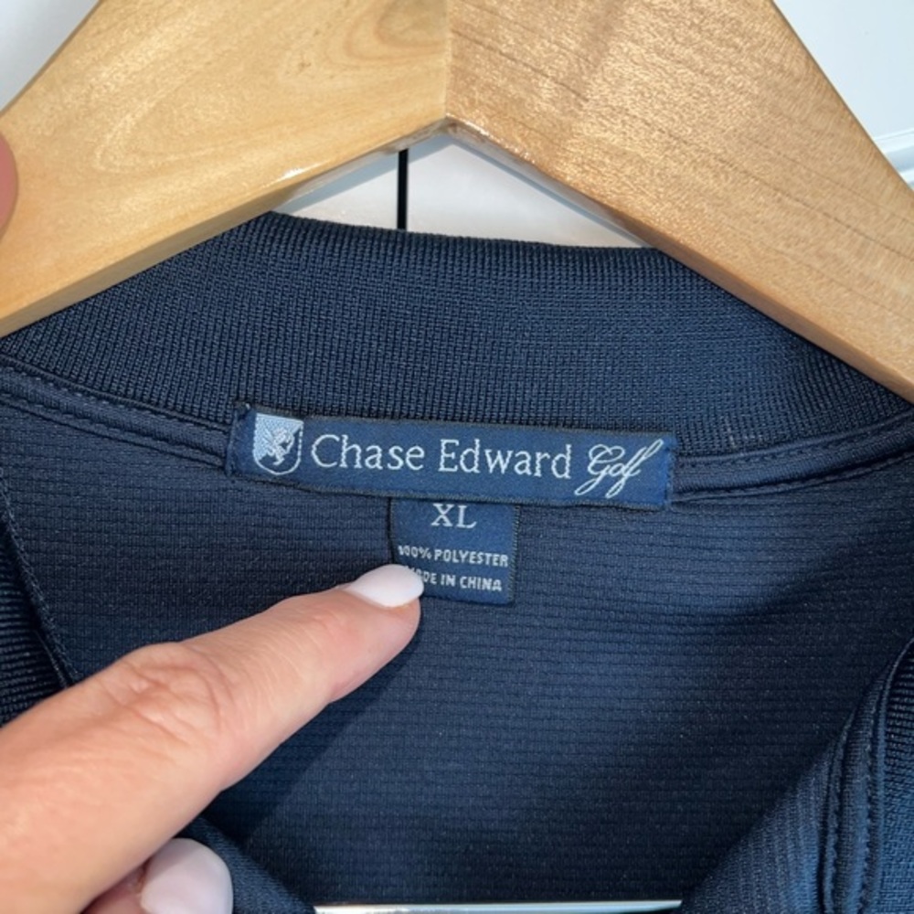 Chase Edward Golf Navy Blue Shirt Sleeve Collared Polo Men’s XL